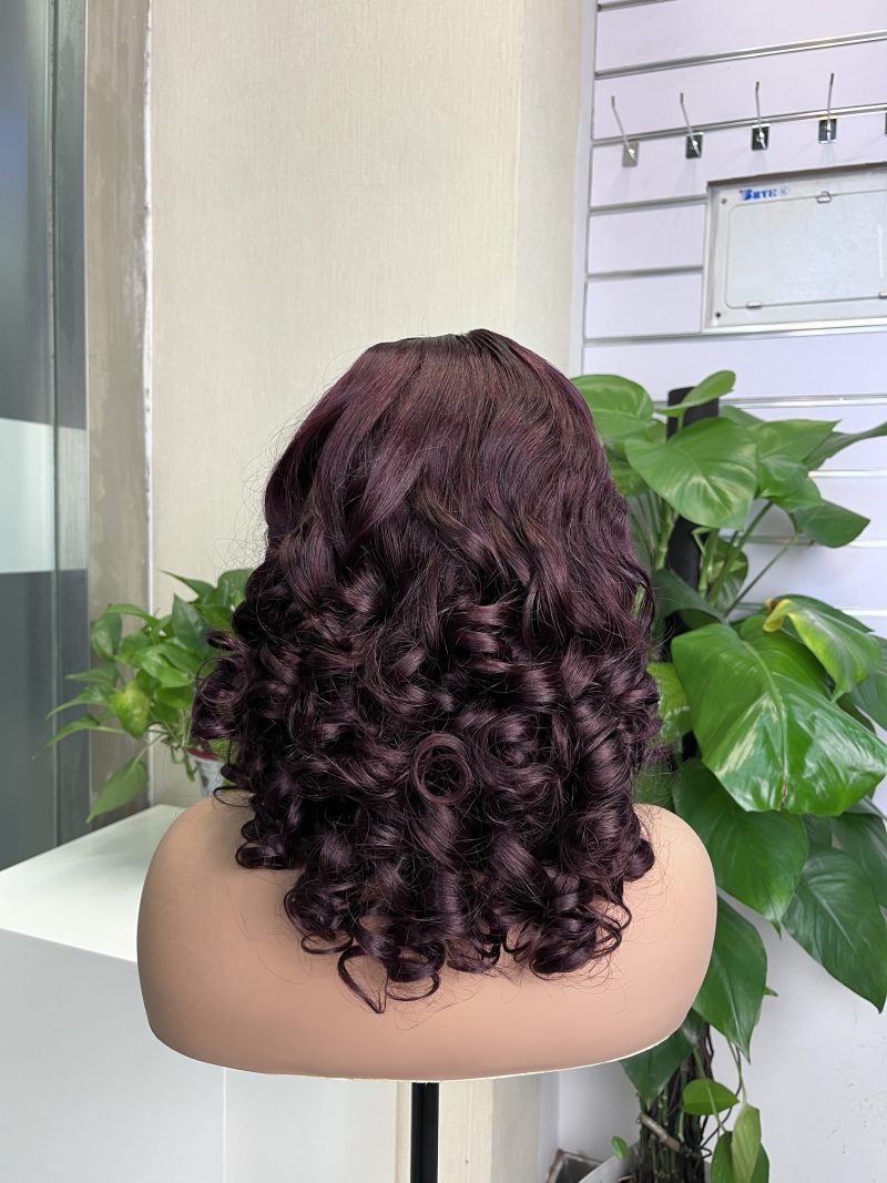 Bouncy Curl 5x5 Double Drawn Transparent Lace Closure Wig - 图片 6
